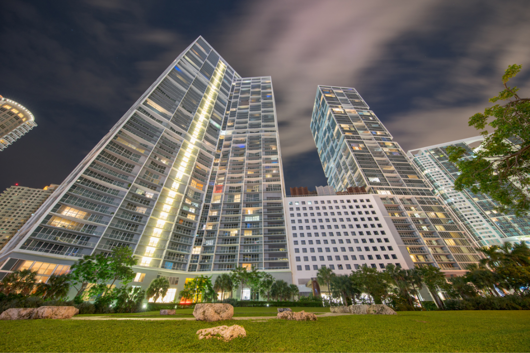 Evening view of Icon Brickell, symbolizing Bridge Loan Opportunities in Miami.